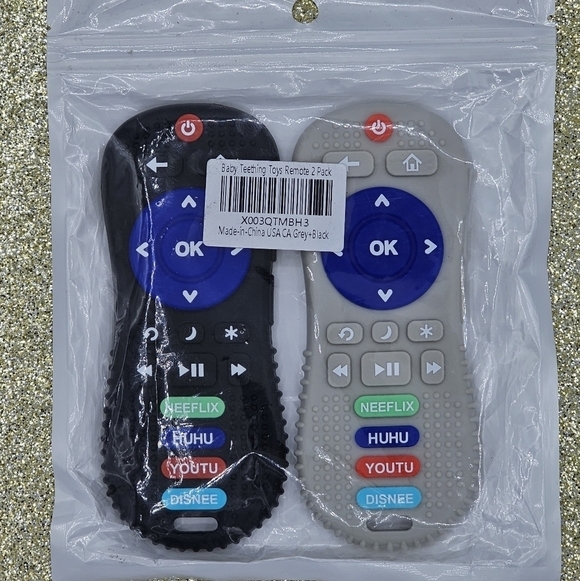 Black & Grey Remote Control Silicone Baby Teethers - Picture 7 of 9